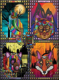 Hibou, loup, ours et renard, collection exclusive