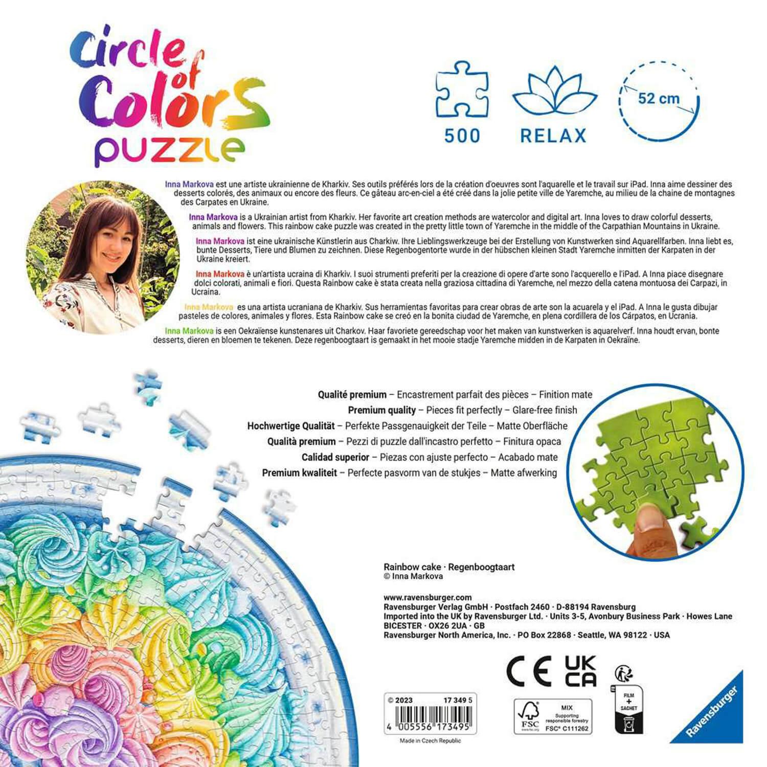 Ravensburger Circle of Colors - Rainbow Cake (500pcs)
