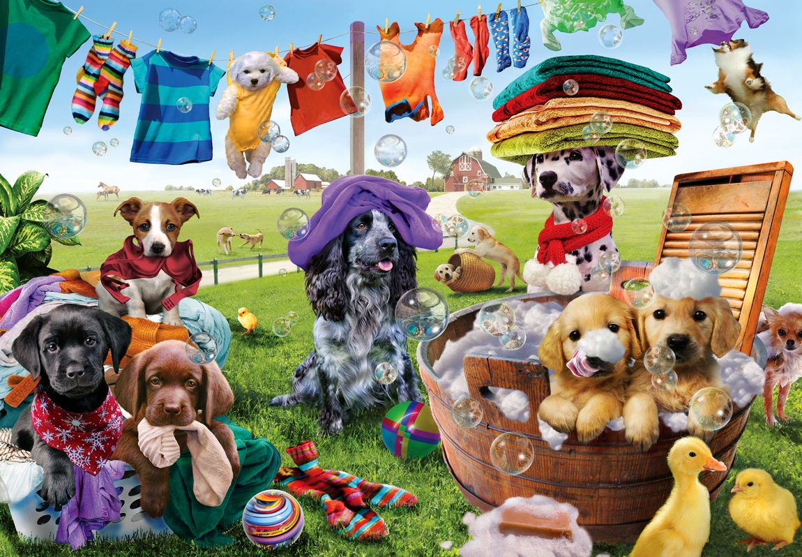 Chiots jouant, Adrian Chesterman