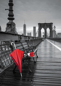 Red Umbrella - Brooklyn Bridge, Assaf Frank