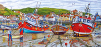 Seagulls à Staithes, Roger Neil Turner (panoramique)