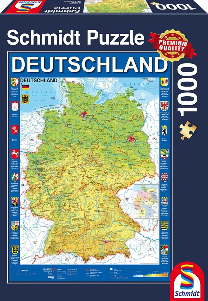 Map of Germany, 1000pc