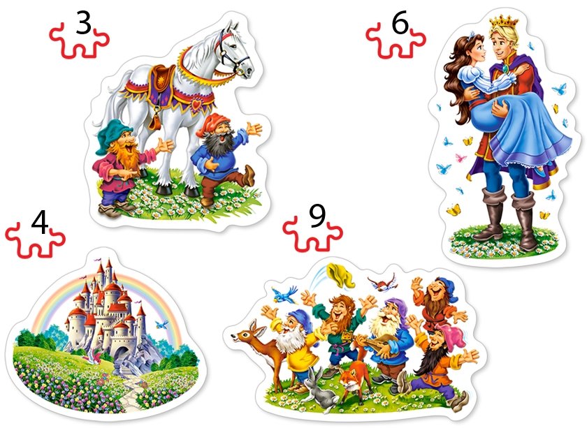 Snow White's Story (4x Shaped Puzzles)