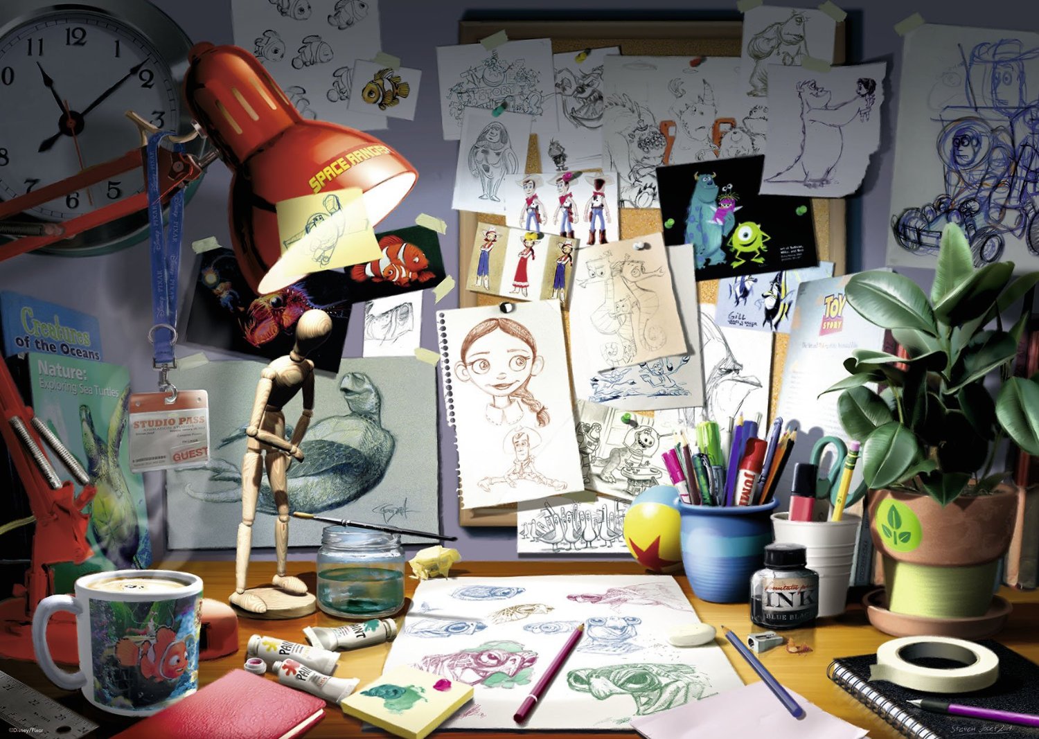 Ravensburger Disney-Pixar: The Artist's Desk (nouvelle taille de boîte)