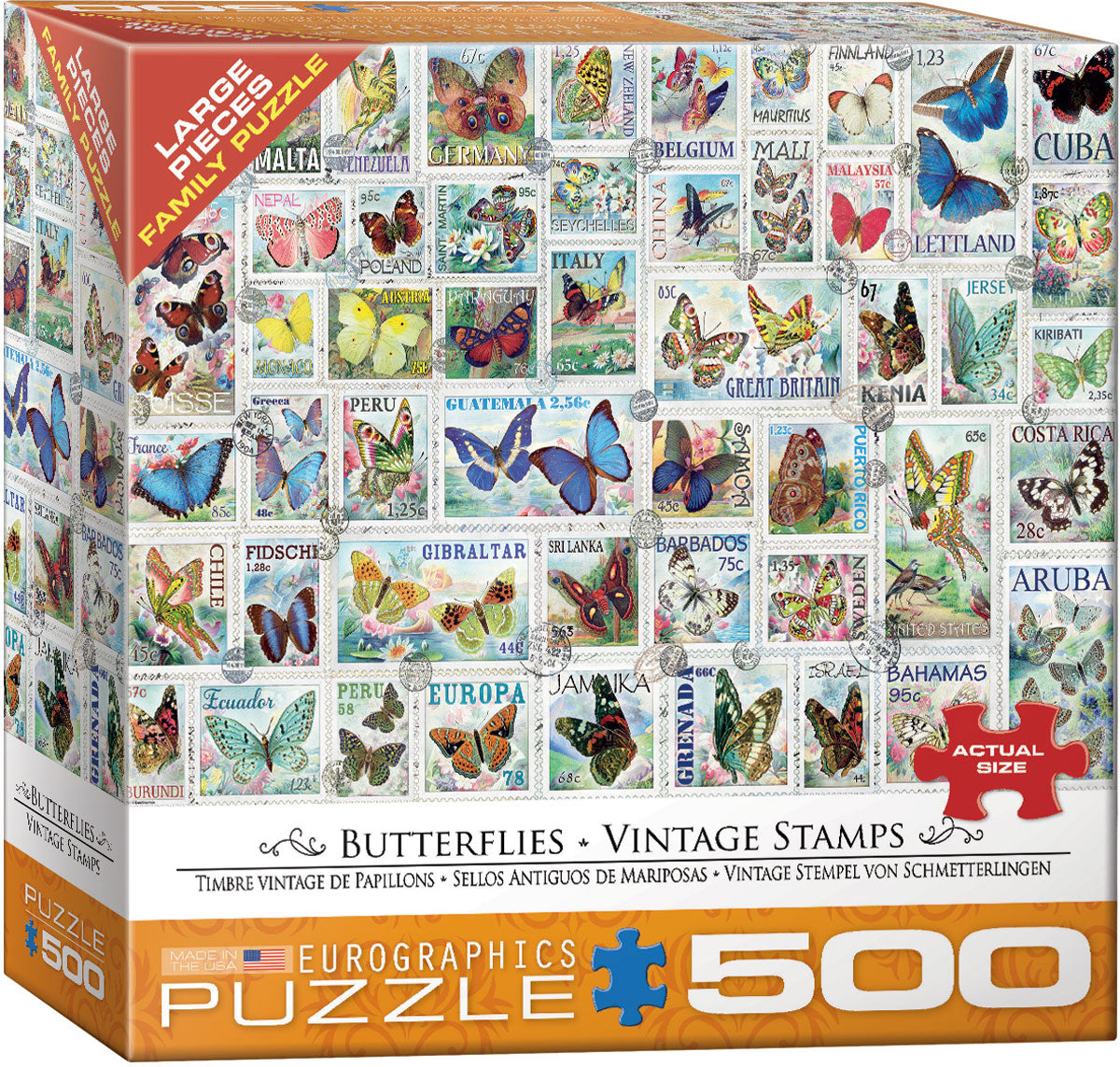 Butterflies - Vintage Stamps (500pcs)