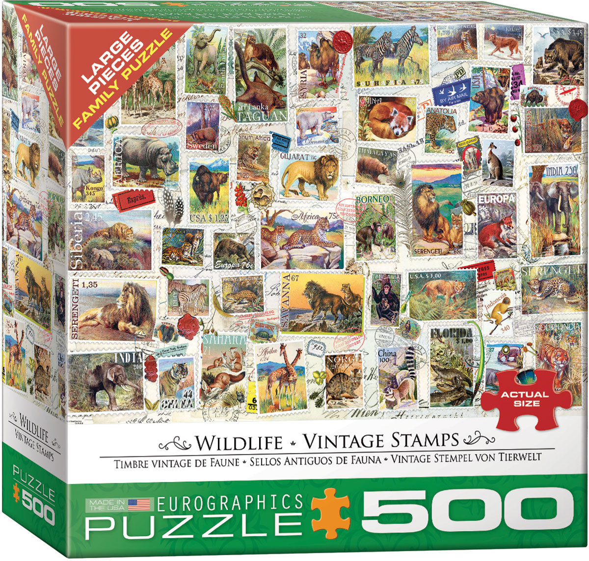 Wildlife - Vintage Stamps (500XLpcs)