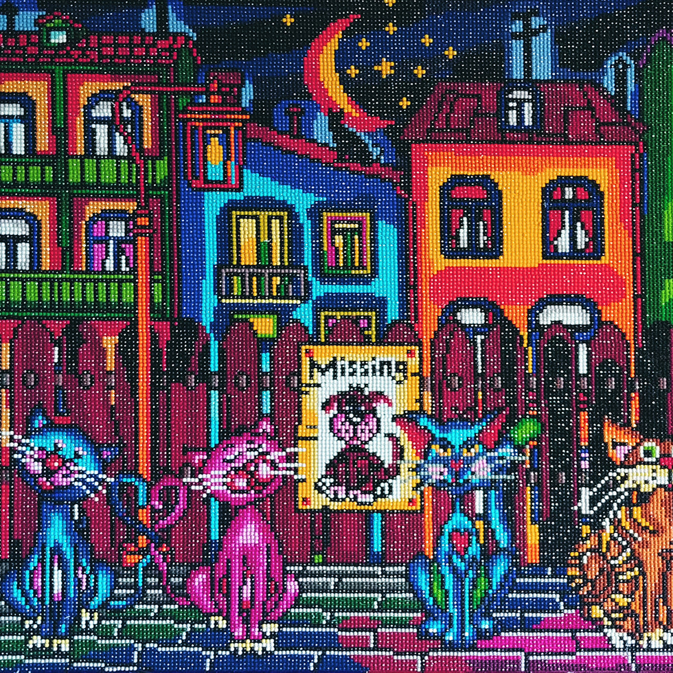 Chats de Ruelle / Alley Cats, peinture de diamant